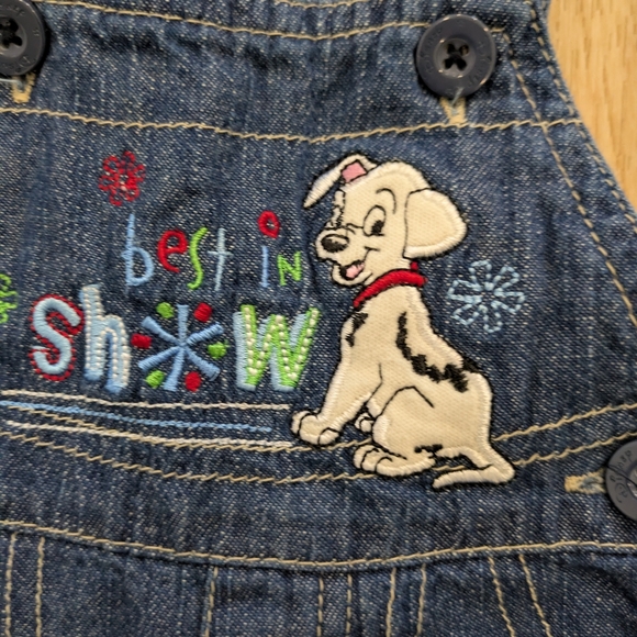 RARE Disney 101 Dalmatian Embroidered Lucky Shorteralls - Picture 2 of 7